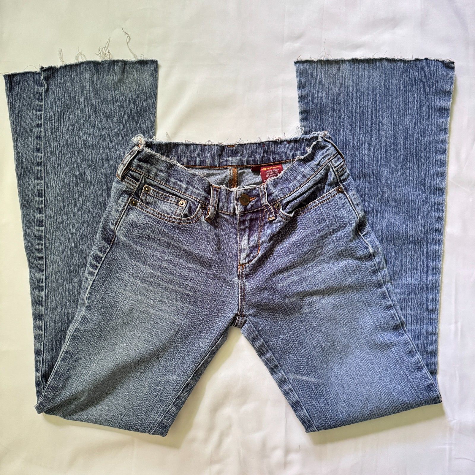 Vintage Bongo Low Rise Flare Jeans Y2k Fraying & Distressed Size 1
